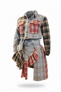 Tartan Denim Skirt Set