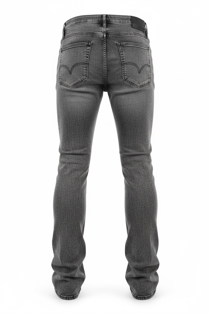 Grey Distressed Stacked Jeans