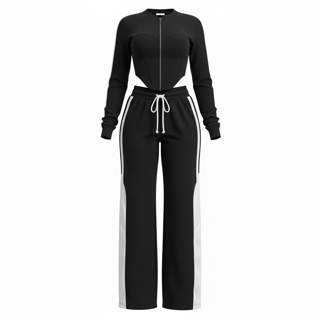 Corset Jacket Sweatpants Set
