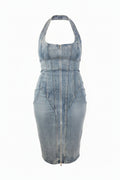 Halter Denim Dress