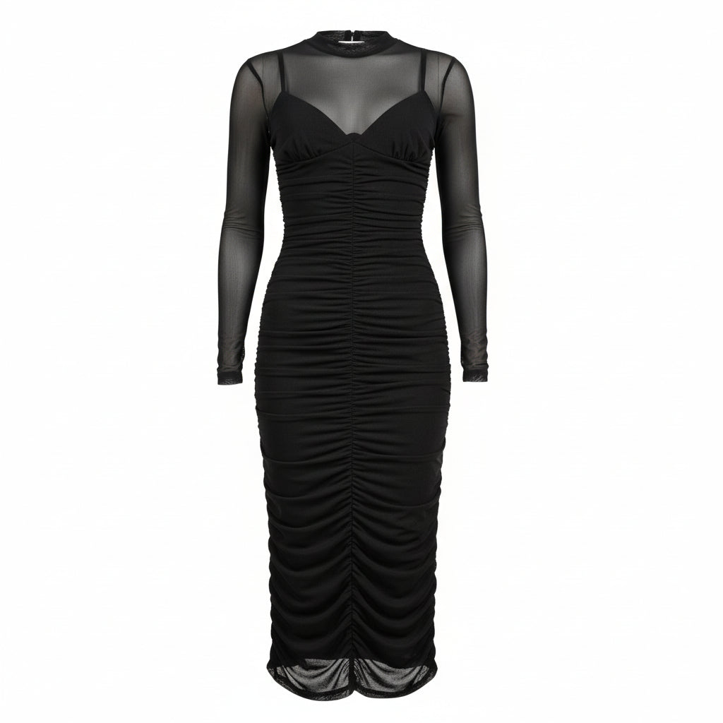 Mesh Overlay Dress