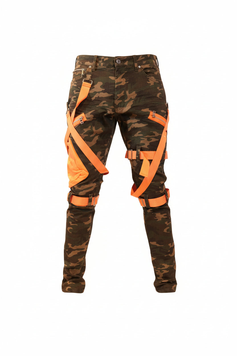 Orange Strap Camo Pants