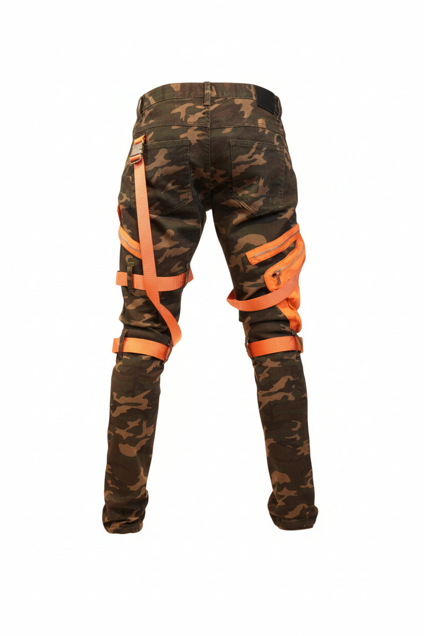 Orange Strap Camo Pants