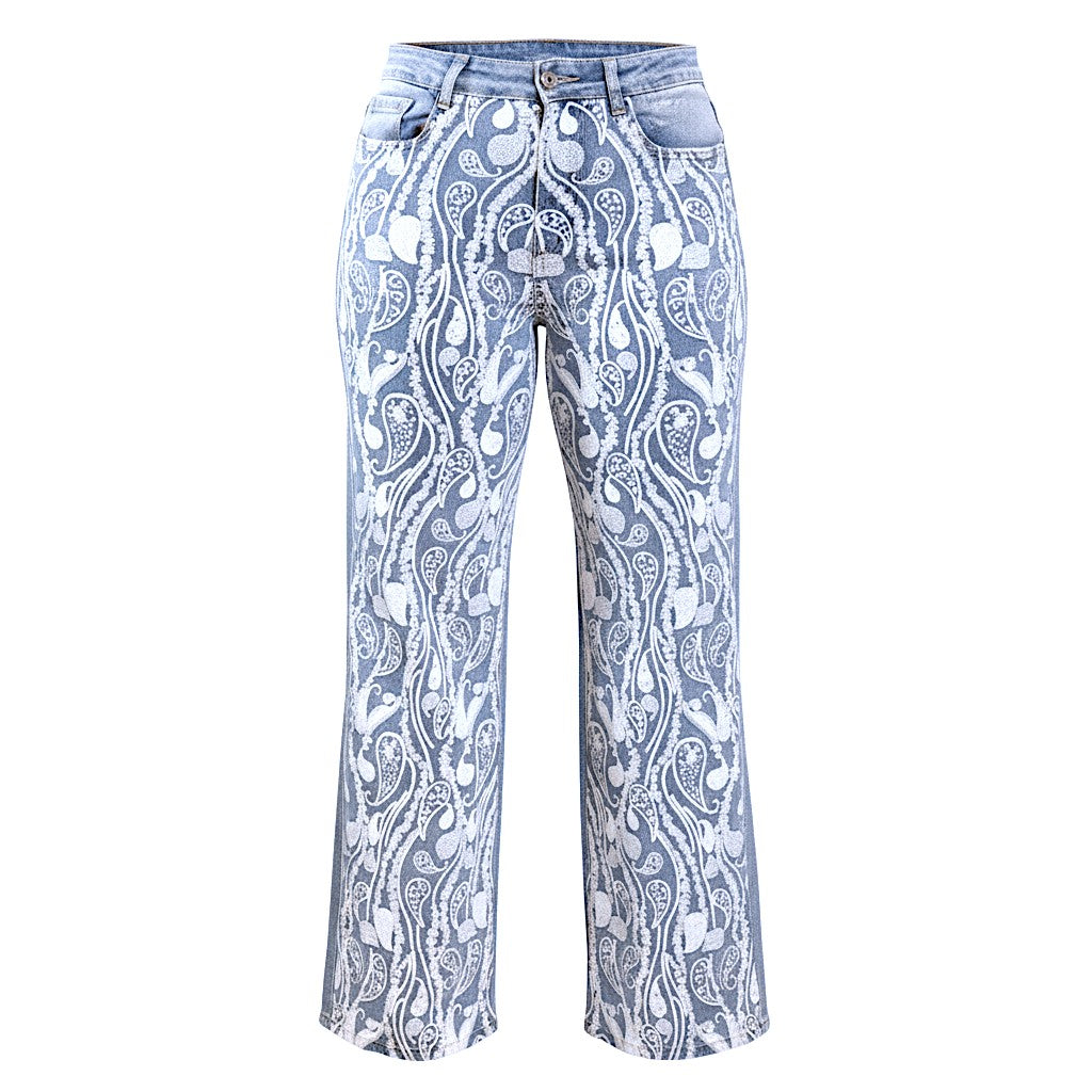 Sequin Floral Jeans